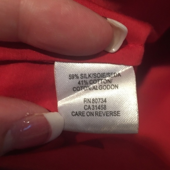 BCBG MAX AZRIA Red Pleated Silk Sleeveless Blouse size XXS - Picture 5 of 5